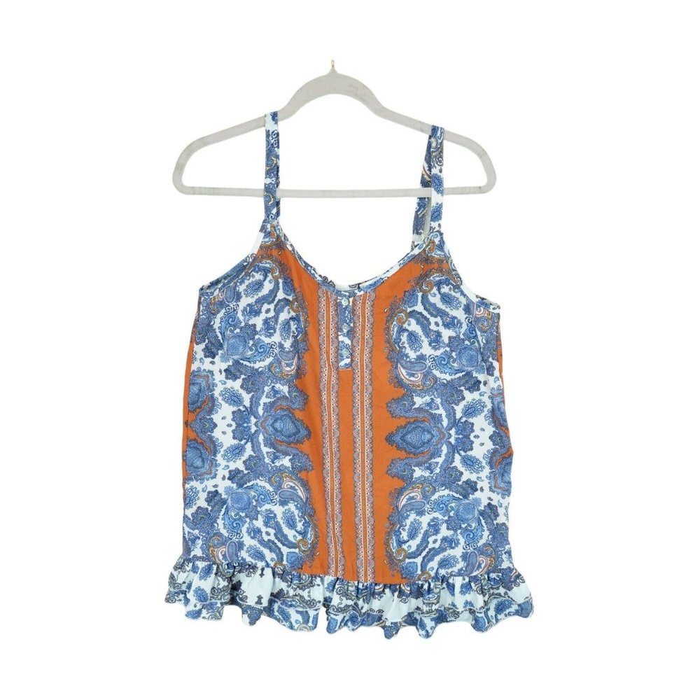 NWT Suzanne Betro Weekendβ Ruffle Hem Peplum Top Size Medium MSRP $66